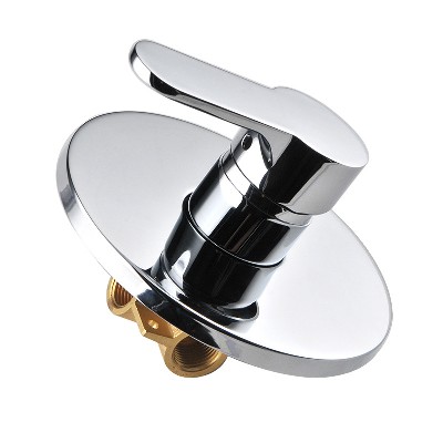 Cross border special copper concealed wall type water mixing valve round hot and cold three-way bathroom shower shower switch
